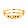 Gold-Plated Adjustable Beaded Ring – Medium